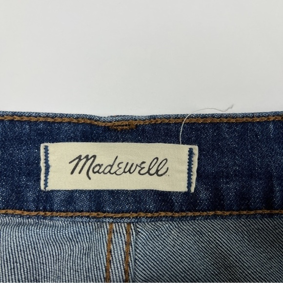Madewell Dark Blue Wash Button Front Perfect Vintage Cropped Jeans - Picture 4 of 7